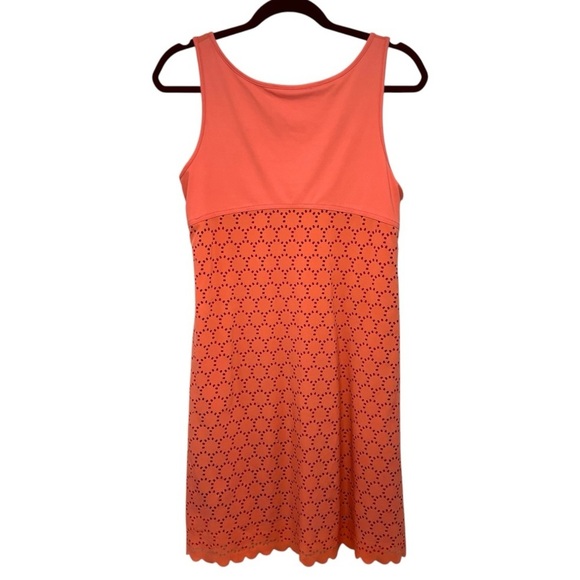 Title Nine Nimblene Orange Lasercut Stretch Outdoor Active Dress Women’s Medium - Picture 8 of 11